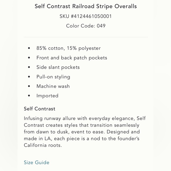 Anthropologie Self Contrast Women's Railroad Stripe Overalls Large NWT - Picture 4 of 7